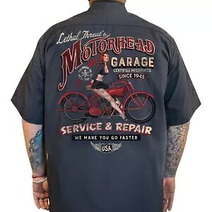 リーサル スレット デカール モーターヘッド ガレージ ショップ シャツ - グレー - XL DG60177XL Lethal Threat Decals Motorhead Garage Shop Shirt - Gray - XL DG60177XL 【並行輸入品】
