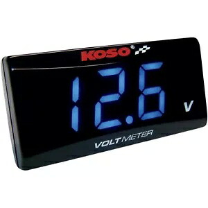 Koso スーパースリムボルトメーター - 青色の桁 - 幅 2.22 インチ x 高さ 1.06 インチ x 奥行き 0.43 インチ BA024BOO Koso Super Slim Volt Meter - Blue Digits - 2.22\
