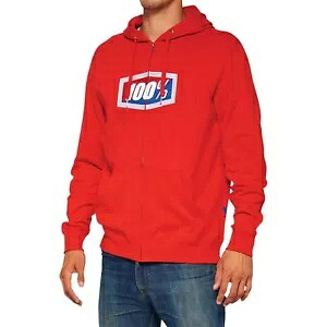 100% 公式フリース ジップアップ パーカー - レッド - Lサイズ 20032-00017 100% OFFICIAL FLEECE ZIP-UP HOODIE - RED - LARGE 20032-00017 【並行輸入品】