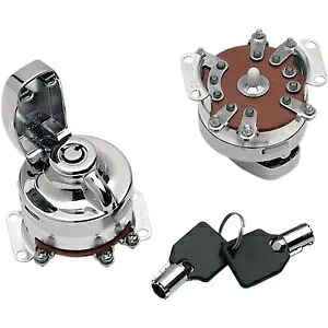 Drag Specialty 6 極イグニッション スイッチ - ラウンド キー 0909-0202 Drag Specialties 6-Pole Ignition Switch - Round Key 0909-0202 【並行輸入品】