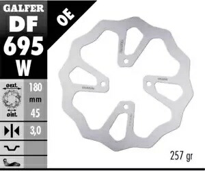 Galfer リア ブレーキ ディスク WAVE FIXED 180X3MM GAS GAS MC 65 2023 - 2024 Galfer Rear Brake Disc WAVE FIXED 180X3MM GAS GAS MC 65 2023 - 2024 【並行輸入品】