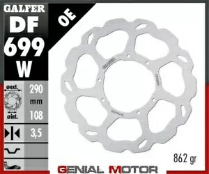 Galfer フロント ブレーキ ディスク ウェーブ固定 290x3,5mm HM DERAPAGE 50 1999-2002 Galfer Front Brake Disc WAVE FIXED 290x3,5mm HM DERAPAGE 50 1999-2002 【並行輸入品】