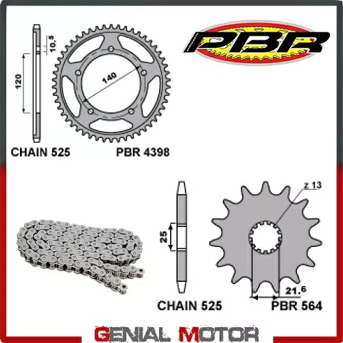 EK1779G チェーンとスプロケットキット 16 / 43 / 525 PBR スズキ GSX-R 2006 - 2010 EK1779G Chain and Sprockets Kit 16 / 43 / 525 PBR SUZUKI GSX-R 2006 - 2010 【並行輸入品】