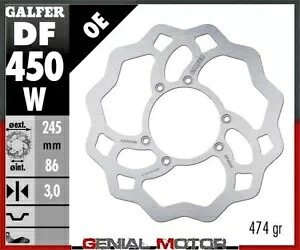 Galfer フロント ブレーキ ディスク ウェーブ固定 245x3mm ヤマハ YZ 250、W、ラリー 1990-1991 Galfer Front Brake Disc WAVE FIXED 245x3mm YAMAHA YZ 250, W, RALLY 1990-1991 【並行輸入品】