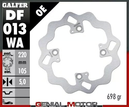 Galfer リアブレーキディスク ウェーブ固定 220x5mm ホンダ CBR 600 RR C-ABS 2009-2012 Galfer Rear Brake Disc WAVE FIXED 220x5mm HONDA CBR 600 RR C-ABS 2009-2012 【並行輸入品】