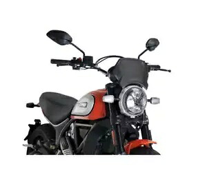 PUIG フロントパネル アルミ DUCATI SCRAMBLER 800 ICON DARK 2020 2023 ブラック- PUIG front panel alum DUCATI SCRAMBLER 800 ICON DARK 2020 2023 black- 【並行輸入品】