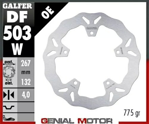 Galfer ブレーキディスク フロント ウェーブ フィックス 267x4 mm ヤマハ T-max530 DX ABS 17-19- Galfer brake discs front wave fix 267x4 mm Yamaha T-max530 DX ABS 17-19- 【並行輸入品】