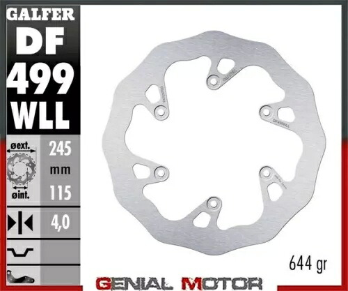 Galfer リアブレーキディスク ウェーブ固定ソリッド 245X4MM ヤマハ YZ 250 F 2016-2017 Galfer Rear Brake Disc WAVE FIXED SOLID 245X4MM YAMAHA YZ 250 F 2016-2017 【並行輸入品】