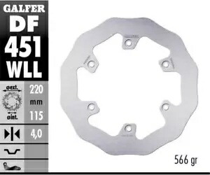 Galfer リア ブレーキ ディスク ウェーブ固定ソリッド 220x4mm ヤマハ TT 600 RE 2003 Galfer Rear Brake Disc WAVE FIXED SOLID 220x4mm YAMAHA TT 600 RE 2003 【並行輸入品】