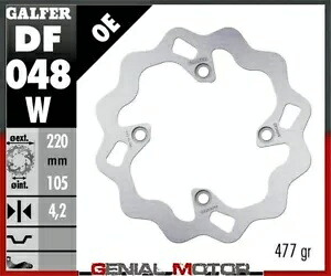 Galfer リアブレーキディスク ウェーブ固定 220x4mm ホンダ NX 650 ドミネーター 1988-1992 Galfer Rear Brake Disc WAVE FIXED 220x4mm HONDA NX 650 DOMINATOR 1988-1992 【並行輸入品】 50,160円