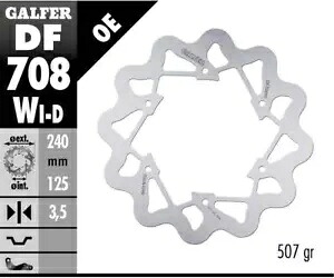 Galfer フロント ブレーキ ディスク ウェーブ固定左 240x3,5 DERBI SENDA SM DRD LIMITED 2005 Galfer Front Brake Disc WAVE FIXED LEFT 240x3,5 DERBI SENDA SM DRD LIMITED 2005 【並行輸入品】
