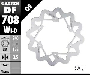 Galfer フロント ブレーキ ディスク ウェーブ固定右 240x3,5 DERBI SENDA SM DRD LIMITED 2005 Galfer Front Brake Disc WAVE FIXED RIGHT 240x3,5 DERBI SENDA SM DRD LIMITED 2005 【並行輸入品】