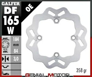 Galfer リアブレーキディスク ウェーブ固定 184x3mm スズキ RM 85 / L 2003-2004 Galfer Rear Brake Disc WAVE FIXED 184x3mm SUZUKI RM 85 / L 2003-2004 【並行輸入品】