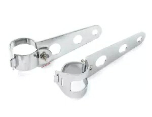 ユニバーサルクロームカフェレーサーオートバイヘッドライトブラケット - 30mm - 38mm Universal Chrome Cafe Racer Motorcycle Headlight Brackets - 30mm - 38mm 【並行輸入品】