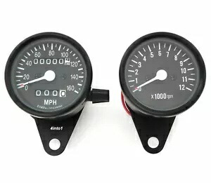 MPH ミニ スピードメーター 2240:60 & タコメーター 1:7 - ブラック MPH Mini Speedometer 2240:60 & Tachometer 1:7 - Black 【並行輸入品】