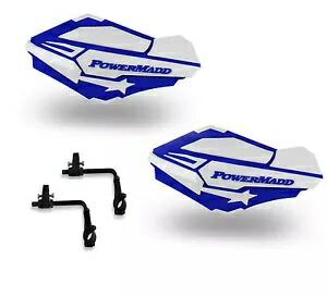 Powermadd Sentinel ハンドガード ガード トライ マウント ホワイト / ブルー ユーティリティ ATV Can Am Powermadd Sentinel Handguards Guards Tri Mount White / Blue Utility ATV Can Am 【並行輸入品】