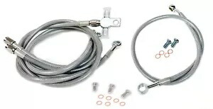 流線型スチール編組ブレーキライン クリア +3インチ フロント +12インチ リア Honda TRX 300EX Streamline Steel Braided Brake Lines Clear +3\\\