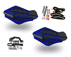 パワーマッド センチネル LED ターン シグナル ハンドガード ブルー ブラック スノー ステルス ヘイズ Powermadd Sentinel LED Turn Signal Handguards Blue Black Snow Stealth Hayes 【並行輸入品】