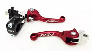 ASV F3 フロント ブレーキ クラッチ パーチ レバー ショーティー レッド スズキ DRZ 125L 250 400 400E ASV F3 Front Brake Clutch Perch Levers Shorty Red Suzuki DRZ 125L 250 400 400E 【並行輸入品】