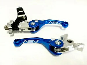 ASV F4 フロント ブレーキ クラッチ パーチ レバー ショーティー ブルー ペア ヤマハ ラプター 700 2007+ ASV F4 Front Brake Clutch Perch Levers Shorty Blue Pair Yamaha Raptor 700 2007+ 【並行輸入品】