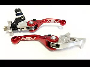 ASV F4 フロント ブレーキ クラッチ パーチ レバー ショーティー レッド ペア パック スズキ LTZ 400 250 ASV F4 Front Brake Clutch Perch Levers Shorty Red Pair Pack Suzuki LTZ 400 250 【並行輸入品】