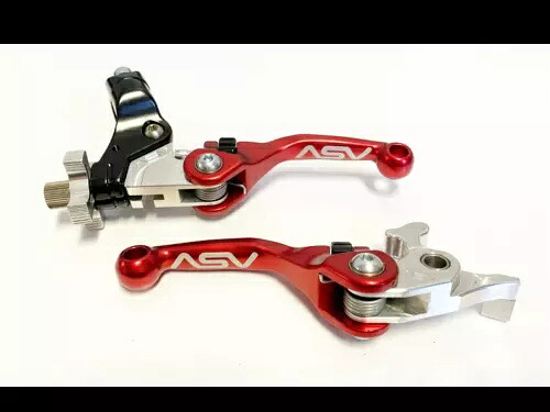 ASV F4 フロント ブレーキ クラッチ パーチ レバー ショーティー レッド ペア ヤマハ YFZ 450R YFZ 450X ASV F4 Front Brake Clutch Perch Levers Shorty Red Pair Yamaha YFZ 450R YFZ 450X 【並行輸入品】