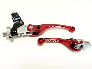 ASV F4 フロント ブレーキ クラッチ パーチ レバー ペア パック レッド ホンダ CRF 125F 150F 230F ASV F4 Front Brake Clutch Perch Levers Pair Pack Red Honda CRF 125F 150F 230F 【並行輸入品】