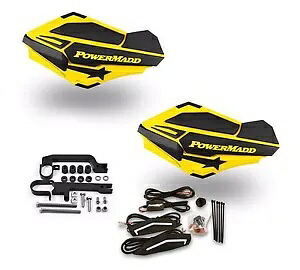 Powermadd Sentinel LED ハンドガード ガード イエロー ブラック マウント スキー ドゥー スノーモービル Powermadd Sentinel LED Handguards Guards Yellow Black Mount Ski Doo Snowmobile 【並行輸入品】