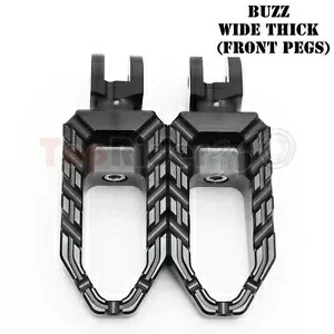 CNC BUZZ ハイウェイワイドフロントフットペグ スズキ GSF650 GSF1200 バンディット用 CNC BUZZ Highway Wide Front Foot Pegs For Suzuki GSF650 GSF1200 Bandit 【並行輸入品】