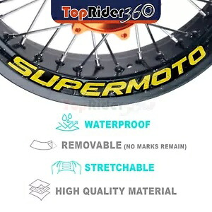 イエロー スーパーモト リム ラップ ステッカー 17インチ ホンダ XR 250SM 03-05 04用 Yellow Supermoto Rim Wrap Sticker 17\