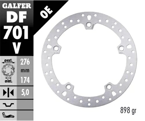 Galfer リア ブレーキ ディスク ラウンド 固定 276x5mm BMW R 1150 RT 2001 Galfer Rear Brake Disc ROUND FIXED 276x5mm BMW R 1150 RT 2001 【並行輸入品】