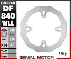 Galfer ブレーキ ディスク リア ウェーブ固定ソリッド 240x4 mm TM EN 250 2015- Galfer brake discs rear wave fixed solid 240x4 mm TM EN 250 2015- 【並行輸入品】