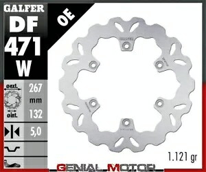 Galfer フロント ブレーキ ディスク ウェーブ固定 267x5mm ヤマハ XV 750 ビラーゴ 1993 Galfer Front Brake Disc WAVE FIXED 267x5mm YAMAHA XV 750 VIRAGO 1993 【並行輸入品】