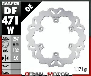 Galfer リア ブレーキ ディスク ウェーブ固定 267x5mm ヤマハ XJ 900 S ディバージョン 1995 Galfer Rear Brake Disc WAVE FIXED 267x5mm YAMAHA XJ 900 S DIVERSION 1995 【並行輸入品】