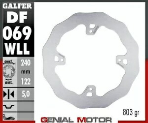 Galfer ブレーキディスク リア ウェーブ固定ソリッド 240x5mm ホンダ CRF 250 R 2008-2014- Galfer brake discs rear wave fixed solid 240x5mm Honda CRF 250 R 2008-2014- 【並行輸入品】