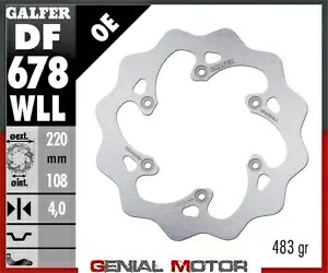 Galfer ブレーキディスク リア ウェーブ固定ソリッド 220x4 mm ガス EC 300 レーシング 2009- Galfer brake discs rear wave fixed solid 220x4 mm gas EC 300 RACING 2009- 【並行輸入品】
