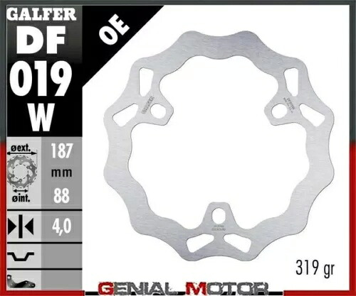Galfer ブレーキディスク リアウェーブ固定 187x4 mm ホンダ RS 125 R 1990 -1992- Galfer brake discs rear wave fixed 187x4 mm Honda RS 125 R 1990 -1992- 【並行輸入品】