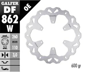 Galfer ブレーキディスク フロント ウェーブ 固定 260x3 mm ベネリ 510 エンデューロ 2008- Galfer brake disc front wave fixed 260x3 mm Benelli 510 enduro 2008- 【並行輸入品】