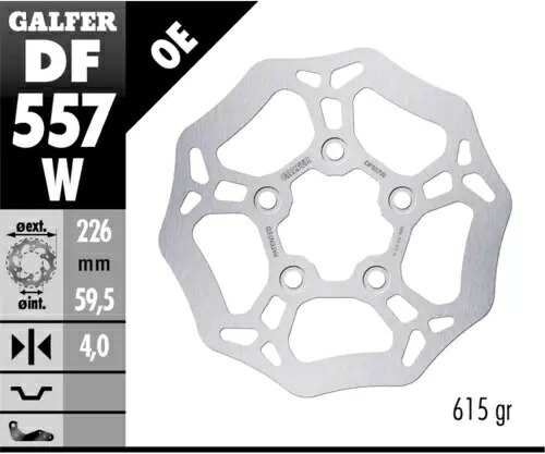 Galfer ブレーキディスク フロント ウェーブ 固定 226x4 mm シンフォニー S 50 4t 2015- Galfer brake disc front wave fixed 226x4 mm symphony s 50 4t 2015- 【並行輸入品】