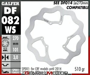 Galfer ブレーキディスク フロント ウェーブ 固定 オーバーサイズ 270x3mm ホンダ CRF 450 R 2015-2018- Galfer brake discs front wave fixed oversize 270x3mm Honda CRF 450 R 2015-2018- 【並行輸入品】
