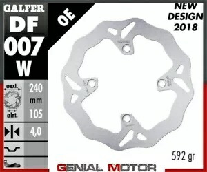 Galfer ブレーキディスク リアウェーブ固定 240x4 mm ホンダ XRV 650 AFRICA TWIN 1988- Galfer brake discs rear wave fixed 240x4 mm Honda XRV 650 AFRICA TWIN 1988- 【並行輸入品】