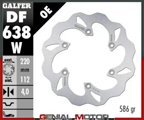 Galfer リアブレーキディスク ウェーブ固定 220x4mm ハスクバーナ 500 クロス 1989-1992 Galfer Rear Brake Disc WAVE FIXED 220x4mm HUSQVARNA 500 CROSS 1989-1992 【並行輸入品】