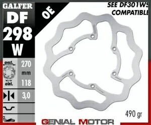Galfer ブレーキディスク フロント ウェーブ固定 270x3 mm ヤマハ YZ 450 F 2016-2017- Galfer brake discs front wave fixed 270x3 mm Yamaha YZ 450 F 2016-2017- 【並行輸入品】