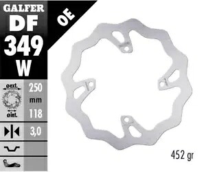 Galfer ブレーキディスク フロント ウェーブ固定 250 x 3 mm スズキ RM 450 Z 2005- Galfer brake disc front wave fixed 250 x 3 mm Suzuki RM 450 Z 2005- 【並行輸入品】