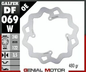 Galfer ブレーキディスク リア ウェーブ 固定 240x3.5 mm HM EASY 230 F ENDURO 2004- Galfer brake discs rear wave fixed 240x3.5 mm HM EASY 230 F ENDURO 2004- 【並行輸入品】