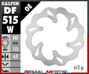 Galfer ブレーキディスク リア ウェーブ 固定 245x4 mm FANTASTIC XX 125 2T 2020- Galfer brake discs rear wave fixed 245x4 mm FANTASTIC XX 125 2T 2020- 【並行輸入品】