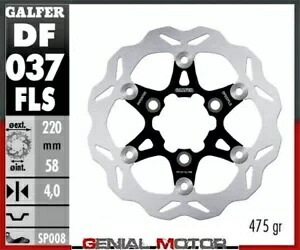 Galfer フロント ブレーキ ディスク ウェーブ フローティング オーバーサイズ(スチール)220x4mm P.G.O.T-REX 50 1999 Galfer Front Brake Disc WAVE FLOATING OVERSIZE(STEEL)220x4mm P.G.O.T-REX 50 1999 【並行輸入品】