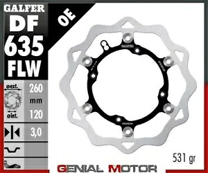 Galfer フロント ブレーキ ディスク ウェーブ フローティング (C. スチール) 260x3mm BETA 250 RR 4T 2005 Galfer Front Brake Disc WAVE FLOATING (C. STEEL) 260x3mm BETA 250 RR 4T 2005 【並行輸入品】