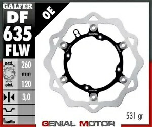 Galfer フロント ブレーキ ディスク ウェーブ フローティング(C.STEEL)260x3mm ハスクバーナ 510 TC 2004-2004 Galfer Front Brake Disc WAVE FLOATING(C.STEEL)260x3mm HUSQVARNA 510 TC 2004-2004 【並行輸入品】