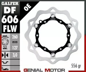 Galfer フロント ブレーキ ディスク ウェーブ フロート (スチール)260x3,2mm ALFER 250 VR モトクロス 1995 Galfer Front Brake Disc WAVE FLOAT(STEEL)260x3,2mm ALFER 250 VR MOTOCROSS 1995 【並行輸入品】